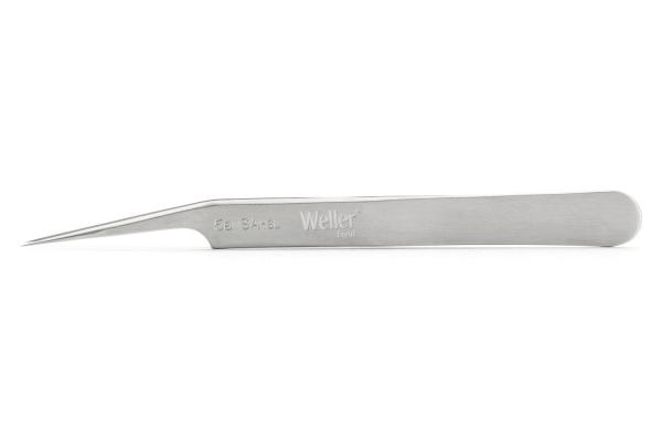 The image shows a sleek, silver tool, similar to a scalpel. It has a long, pointed blade edge and an ergonomically shaped handle. The inscription "Weller" is engraved.