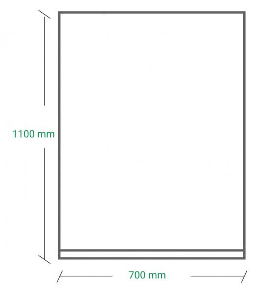The image displays a rectangular format with dimensions of 700 mm in width and 1100 mm in height. It is simple and has a thin frame. The background is empty.