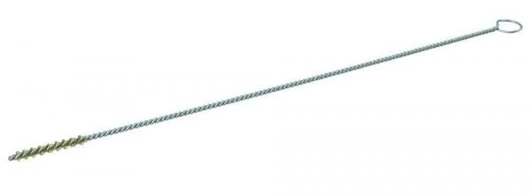 The image shows a long, thin metal rod with a spiral end and a loop at the other end. It appears sturdy and could be used for securing or screwing into the ground.