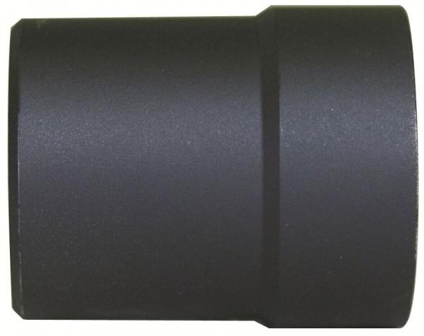 The image displays a cylindrical, black metal object. It has a smooth surface with a central, recessed groove. The ends are flat and the diameter is consistent.