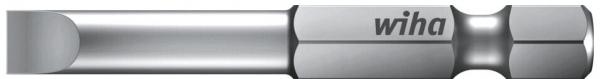 The image shows a silver screwdriver bit with a smooth, straight end. It has a distinctive constriction in the middle and is marked with the inscription "wiha".