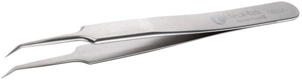 The image shows a metal tweezer with two pointed, narrow ends. The surface is smooth and shiny, with the "Ideal-tek" logo on the handle. It has a sleek, practical shape.