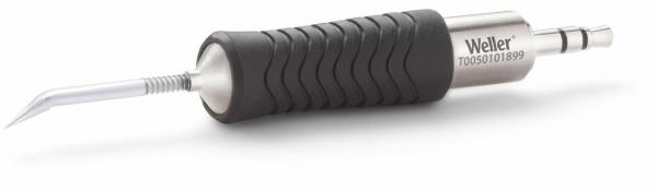 Das Bild zeigt ein Werkzeug mit einem ergonomisch geformten, gummierten Griff und einer langen, schmalen Spitze aus Metall. Der Griff hat eine Riffelung für besseren Halt.