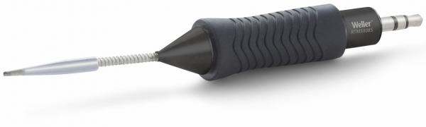 The image shows a tool that looks like a pen. It has a triangular, rubberized grip and a thin, metallic tip that is slightly bent.