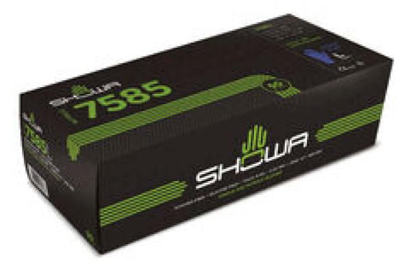 The image shows a black box with green and white lettering. The brand name "SHOWA" is clearly visible, followed by the product number "7585".