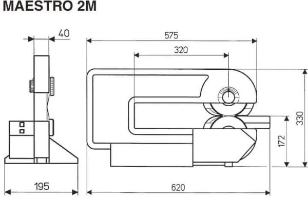 The image displays a technical drawing of a device with the dimensions: width 620 mm, height 330 mm, depth 320 mm. Various parts and a sketch of the device are shown.