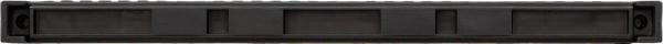 The image shows a black, rectangular object with several narrow, elongated openings or slots. It has a simple, clear structure and is maintained in a uniform color tone.