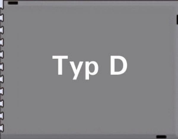 The image shows a gray area with the white inscription "Type D" in the middle. It has corners that are slightly rounded, and a simple, clear background.