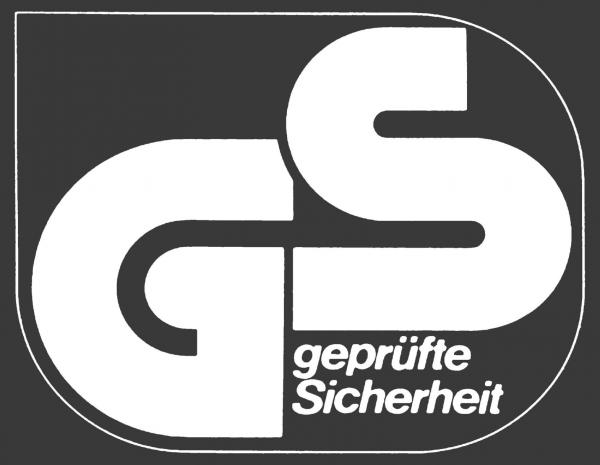 The image displays a logo with the letters "GS" in a modern font style. Below it, in smaller letters, reads "certified safety". It is designed simply and clearly.