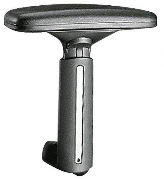 The image shows a black, ergonomically shaped handle with a wide, flat surface on top and a slim, rectangular grip below. There is a line inset on one side.