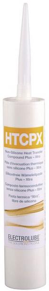 The image displays a narrow, white tube with a long, pointed tip. The tube is labeled "HTCPX" and includes instructions for use.