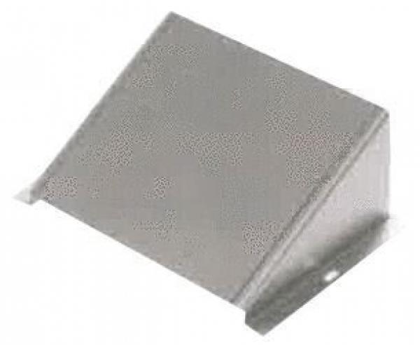 The image shows a rectangular, diagonally cut piece of metal that is solid on one side. It has a smooth surface and a diagonally running edge.