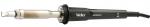 Preview: The image shows a soldering iron with a black handle and a pointed, metallic soldering tip. The iron has a cable attached to the handle.