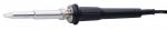 Preview: The image shows a soldering iron with a black handle and a metallic tip. The iron has a power cord attached to the handle.