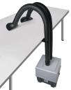 Preview: The image shows a device with two long, flexible hose arms extending from a rectangular casing on a table. The hoses are black and curved.