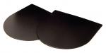 Preview: The image shows two black, semi-circular plates that are adjacent to each other. They have a flat surface and are symmetrically designed, like two leaves standing next to each other.
