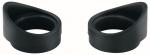 Preview: The image shows two black, rubberized objects in a teardrop shape. They have a hollow inner area and are stable due to their shape. They could serve as protective caps, for example.