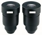 Preview: The image shows two black eyepieces with a round lens on top and a conical lower part. Both have a simple, matte finish. There are visible straight white stripes.