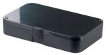 Preview: It is a rectangular, flat box in black with a smooth, glossy lid. The box has a flap in the middle for opening and is designed to be sturdy and inconspicuous.