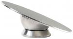 Preview: The image displays a round, flat stainless steel plate angled on a spherical base. The surface is smooth and reflective.
