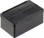 Preview: Das Bild zeigt eine rechteckige, schwarze Aufbewahrungsbox aus Kunststoff. Sie hat einen flachen Deckel und eine glatte Oberfläche. Die Box ist stabil und bietet Platz für verschiedene Gegenstände.