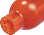 Preview: Das Bild zeigt den oberen Teil einer orangefarbenen Flasche. Sie hat eine runde Form und einen schmalen, offenen Flaschenhals, der oben leicht verjüngt ist.