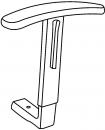 Preview: The image shows a simple armrest. It has a curved, padded top, supports a sturdy, vertical stand, and is attached to a rectangular base.