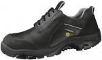 Preview: The shoe is black with a smooth, sturdy surface. It has laces and a reinforced toe cap. The sole is textured for better grip and stability. The shape is sporty and ergonomic.