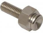 Preview: The image shows a silver screw with a wavy shaft and a hexagonal head. The head has a smooth, curved surface and is suitable for a wrench.