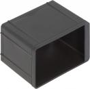 Preview: The image shows a rectangular, black plastic box without a lid. The box has sharp edges and is hollow, allowing it to be used for storage or transport.