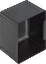 Preview: The image shows a black, rectangular plastic container. It has an open top and a smooth, grippable surface. The container is sturdy and has a recess on one side.