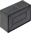 Preview: The image shows a rectangular, black plastic box with rounded edges. The surface is smooth and the box has a lid. It appears sturdy and stable.
