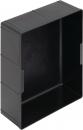 Preview: The image shows a black, rectangular container without a lid. It has smooth walls and an open top that looks into the interior, and is typically made of plastic.