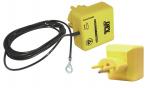 Preview: Das Bild zeigt einen gelben Adapter mit einem kurzen Kabel. An einem Ende befindet sich ein Stecker für die Steckdose, am anderen ein Verbindungspunkt mit einer Ringöse.
