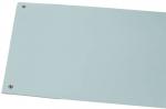 Preview: The image shows a rectangular, flat object in a light shade, possibly green or blue. It has metallic brackets in two corners for mounting purposes.