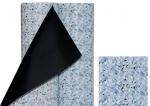 Preview: The image shows a roll of bluish-marbled paper, partially unrolled, and a piece of the paper to the right. The background is black and the texture is slightly shimmering.