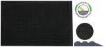 Preview: The image shows a black rubber mat with many small, round protrusions. Next to the mat, there is a cut-out area and a graphic with a half-circle.