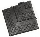 Preview: The image shows a rectangular grid pattern with raised dots and an L-shaped edge. It appears to be made of black material and is flat.