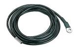Preview: The image shows a long, black cable that is coiled in a spiral. At one end, there is a ring-shaped connector that serves as the connection point.