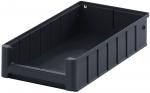 Preview: Das Bild zeigt eine rechteckige, flache Box aus schwarzem Kunststoff. Die Wände sind strukturiert und es gibt eine Öffnung an einer Seite. Die Box ist leer und hat keine Deckel.
