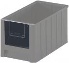 Preview: It is a rectangular, gray plastic box with raised sides and an open top. The front has a transparent flap that makes the contents visible.