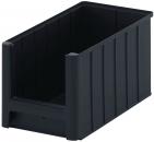 Preview: It is a rectangular, black plastic box with high sides and an open top. The walls are striped and the box has a flat base.