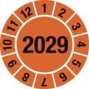 Preview: The image shows a round sticker with an orange background. In the center is the large number 