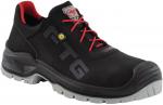 Preview: The shoe is sporty and black with red laces. It has a sturdy, gray sole and a modern design, ideal for safer, comfortable use in the workplace.