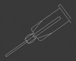 Preview: The image displays a technical drawing of a screwdriver. The handle is at the top, the blade runs straight down. The shape is simple and minimalist.