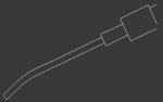 Preview: The image shows a simple, curved line with a rectangular block at one end. The line appears like a pipe or a handle, while the block is attached to it.