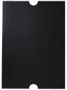 Preview: The image displays a black sheet with a matte surface. It features two round cutouts at the top edge, resembling an opening. The structure is uniform and monochromatic.