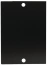 Preview: The image shows a black rectangular area with two round holes, one at the top and one at the bottom. The surface is smooth and even.