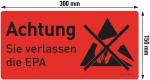 Preview: The image shows a rectangular, red sign with black lettering. At the top it says 