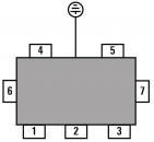 Preview: The image shows a rectangle with seven numbered points (1 to 7) on the sides and a symbol above it that likely represents grounding.